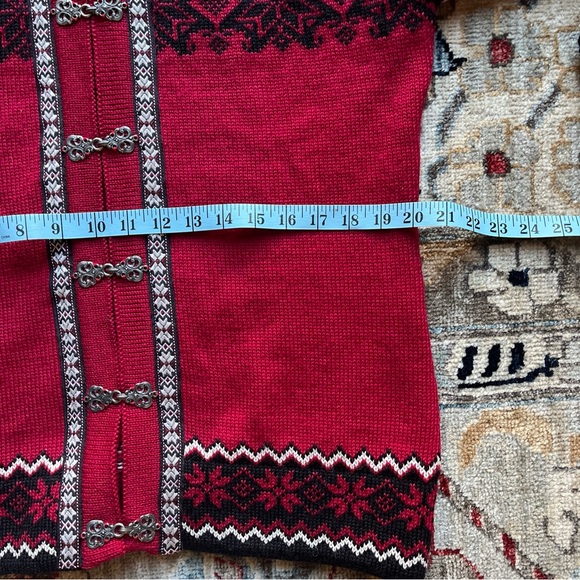 NORLENDER made Norway red fair isle Voss cardigan - Picture 5 of 11